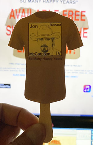 Assembled T-Shirt on popsicle stick!  :-)